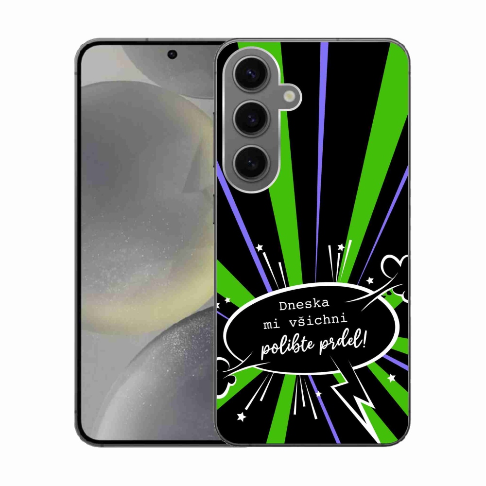 Gelový kryt mmCase na Samsung Galaxy S24 - vtipný text 15 černé pozadí