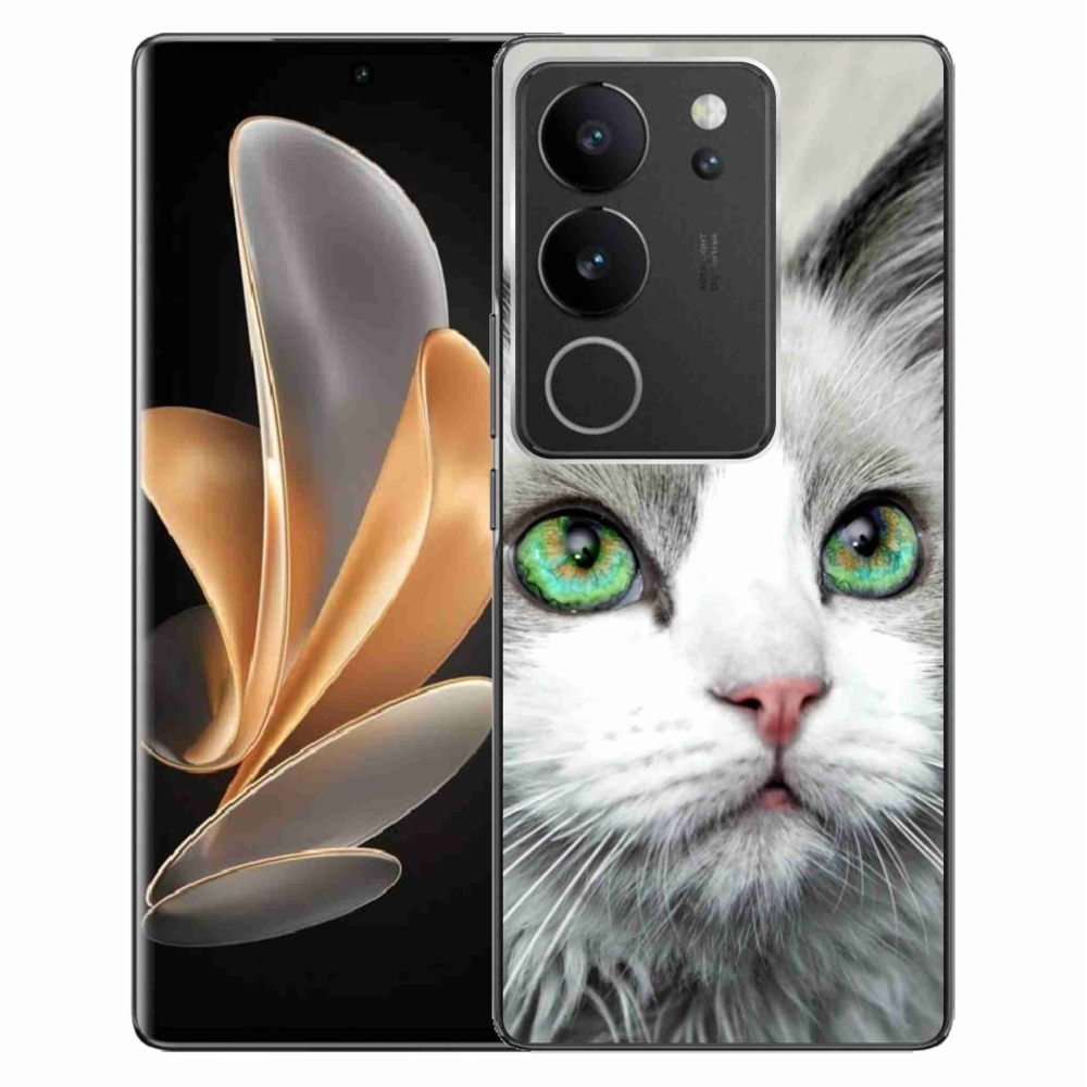 Gelový kryt mmCase na Vivo V29 5G - kočičí pohled