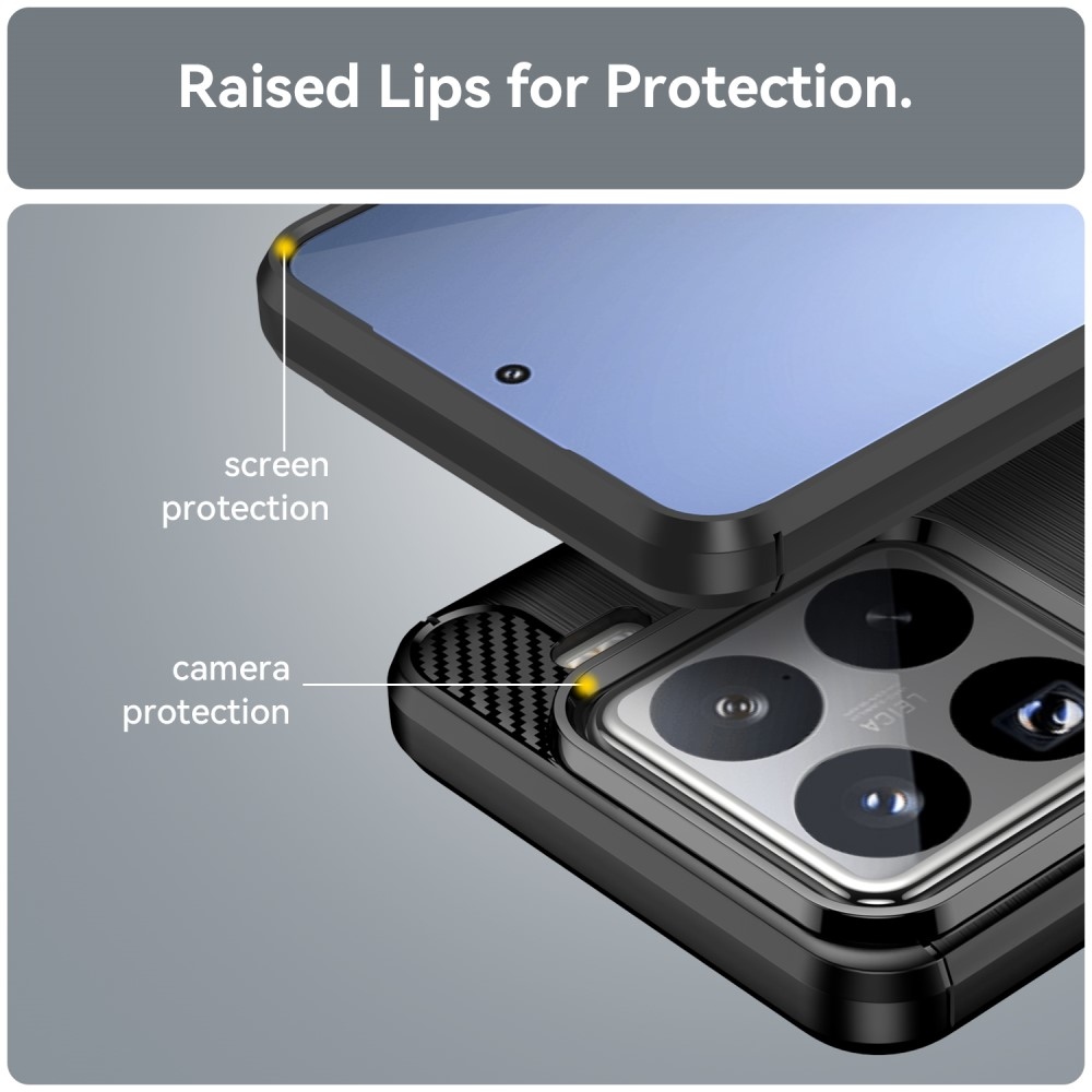 Carbon odolný gelový obal na Xiaomi 15 Pro - černý