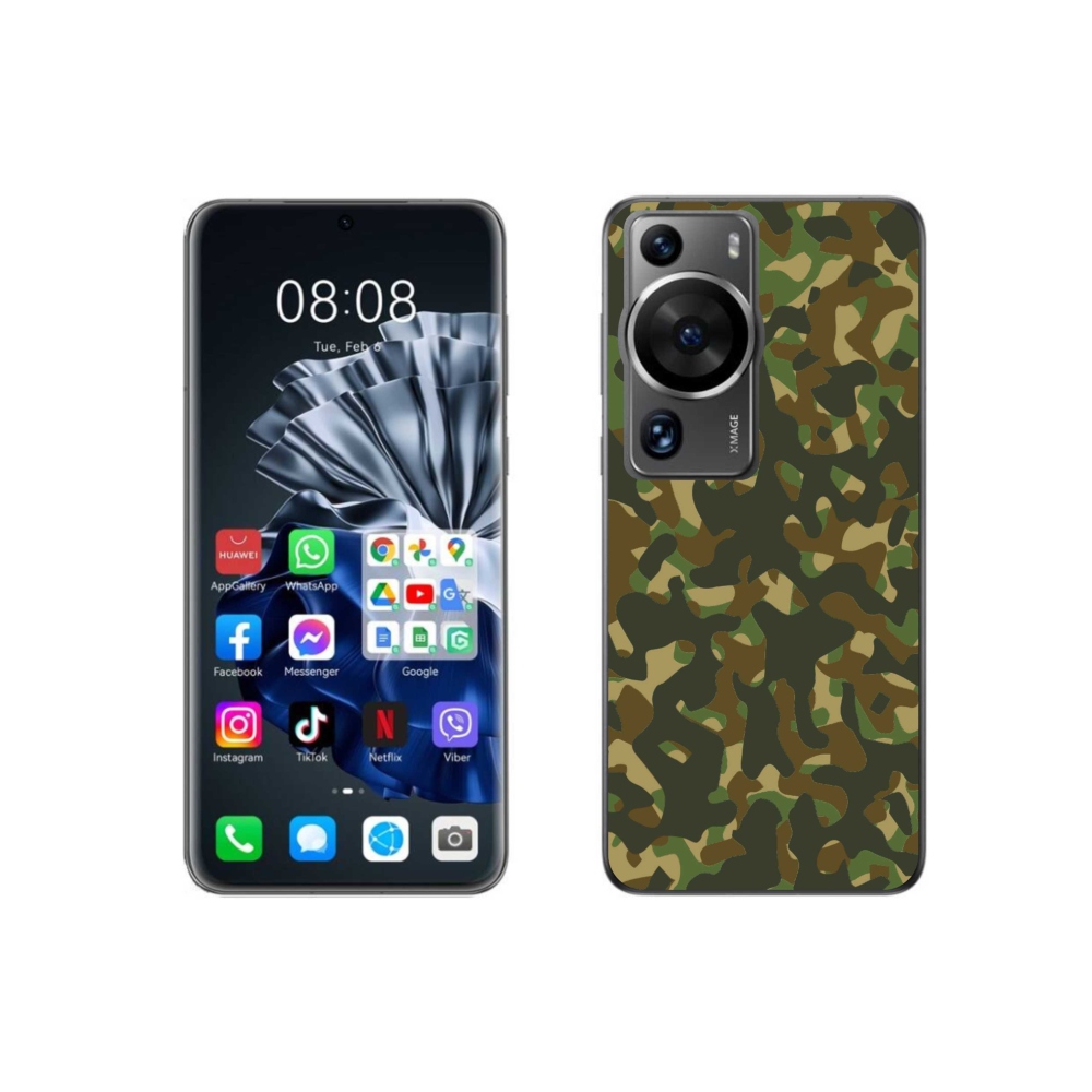 Gelový kryt mmCase na Huawei P60 Pro - maskáčový vzor 1
