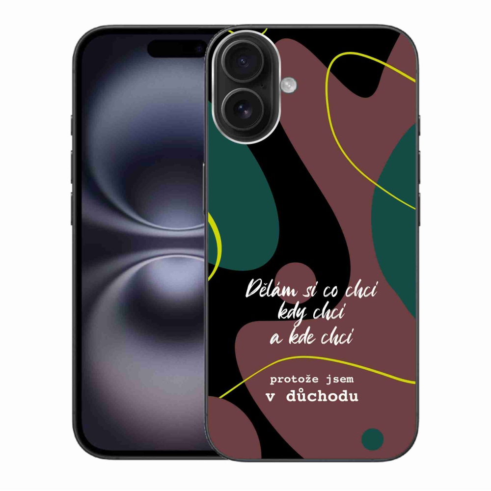 Gelový kryt mmCase na iPhone 16 Plus - vtipný text 10 černé pozadí