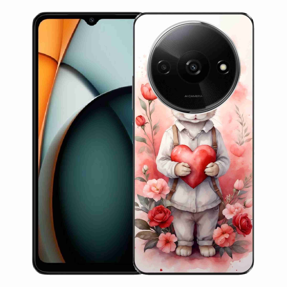 Gelový kryt mmCase na Xiaomi Redmi A3 - zajíc se srdíčkem