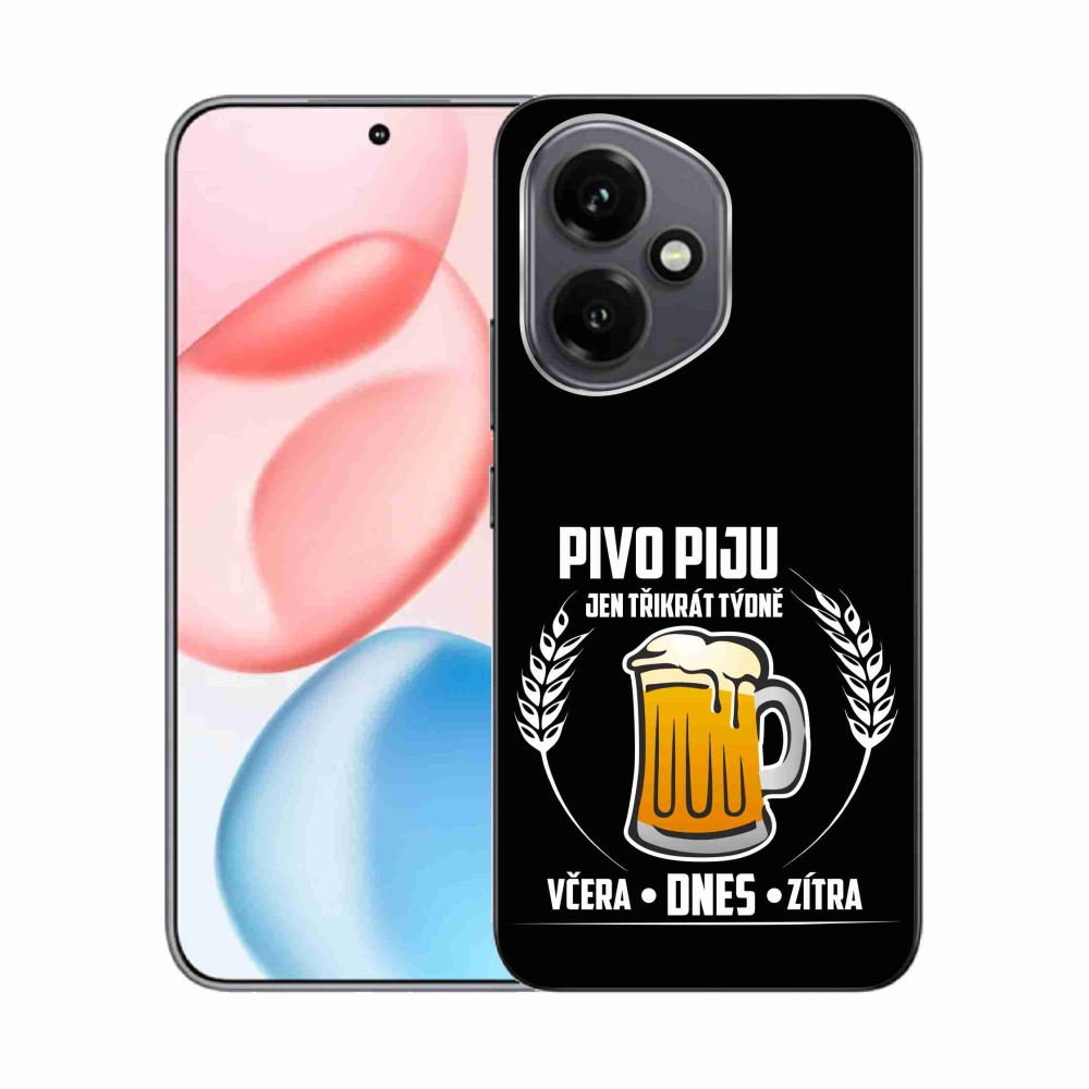 Gelový kryt mmCase na Honor 400 - pivní motiv černé pozadí