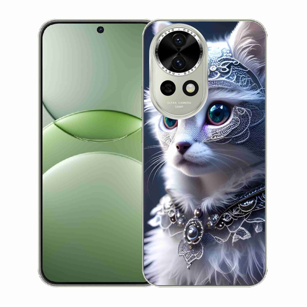 Gelový kryt mmCase na Huawei Nova 13 5G - bílá kočka