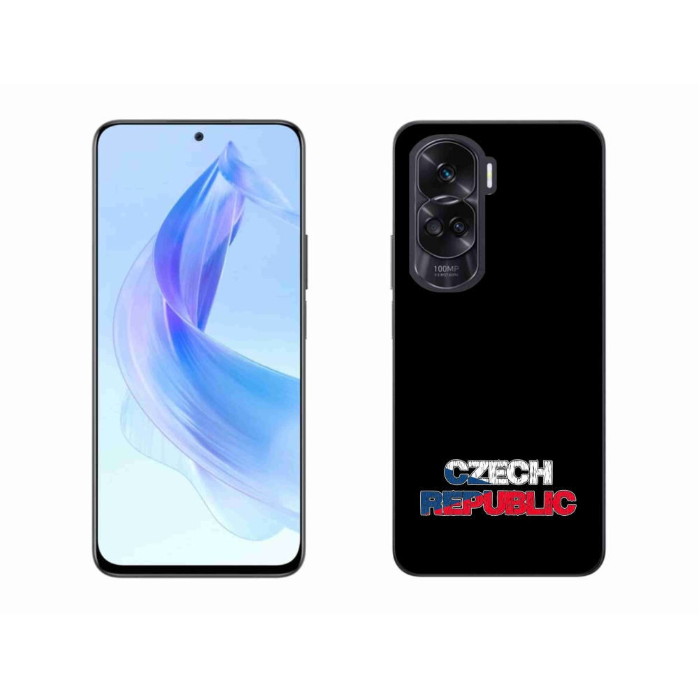Gelový kryt mmCase na Honor 90 Lite - Czech Republic černé pozadí