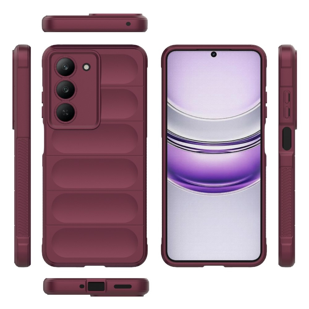 Rugg odolný gelový obal na Realme 14x 5G - vínový