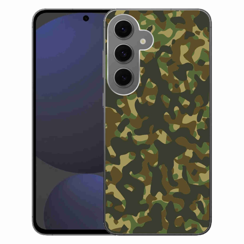 Gelový kryt mmCase na Samsung Galaxy S24 FE - maskáčový vzor 1