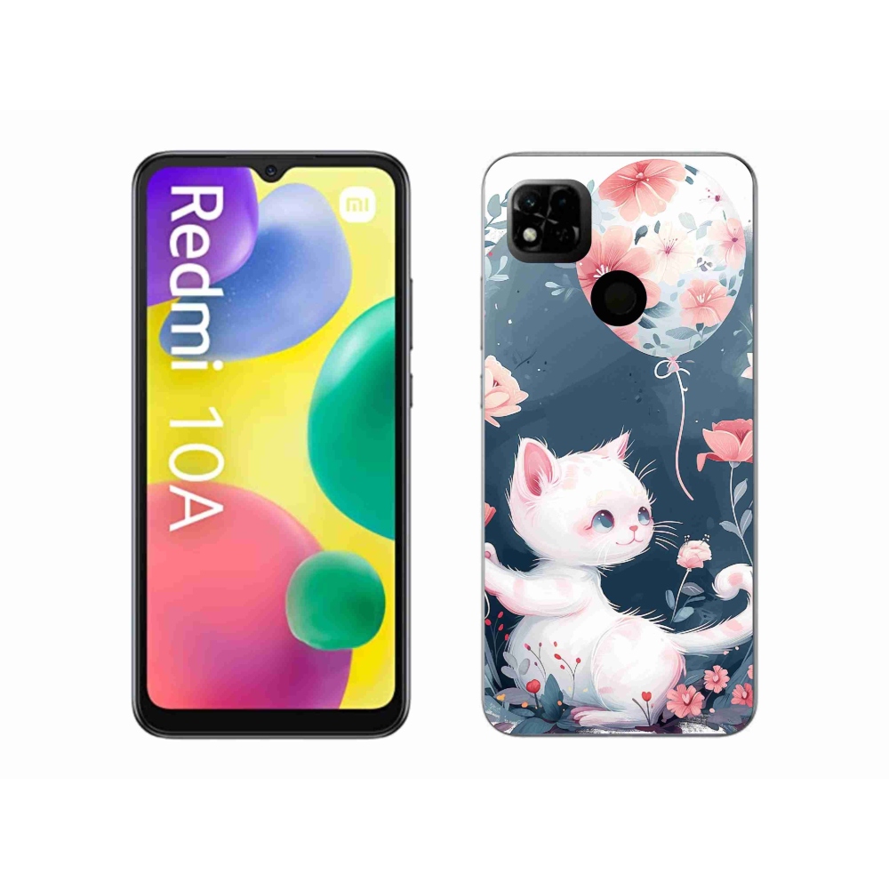 Gelový kryt mmCase na Xiaomi Redmi 10A - kotě s balónkem