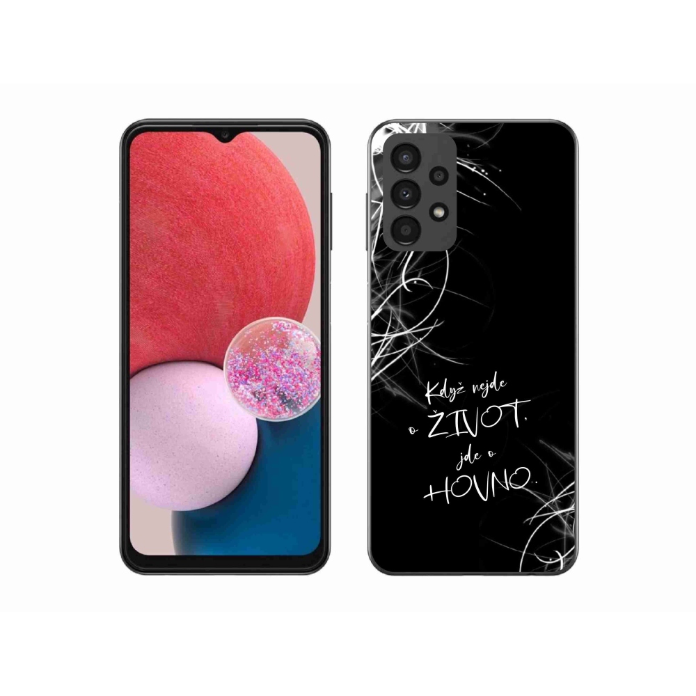 Gelový kryt mmCase na Samsung Galaxy A13 4G - vtipný text 16 černé pozadí