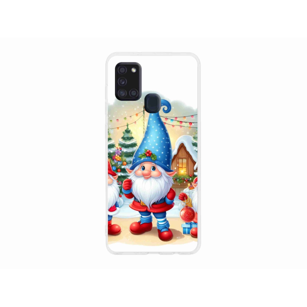 Gelový kryt mmCase na Samsung Galaxy A21s - vánoční skřítci