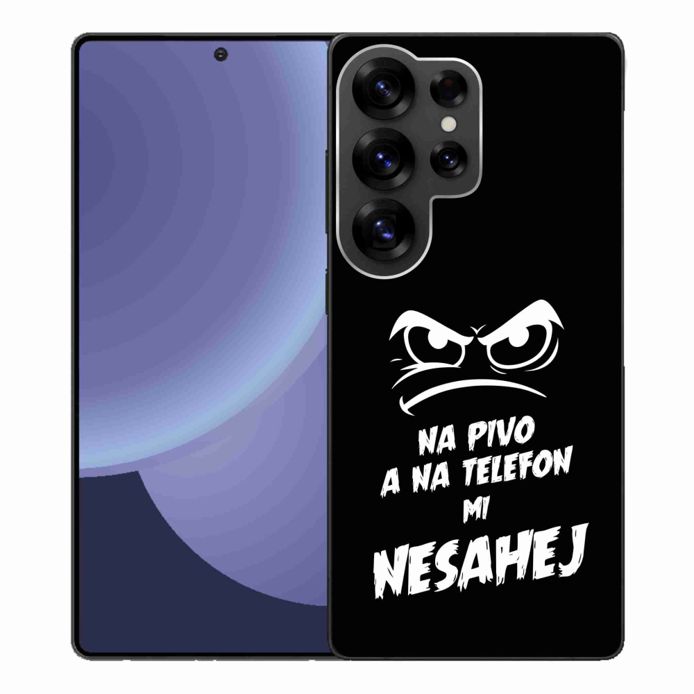 Gelový kryt mmCase na Samsung Galaxy S25 Ultra - pivní motiv 2 černé pozadí