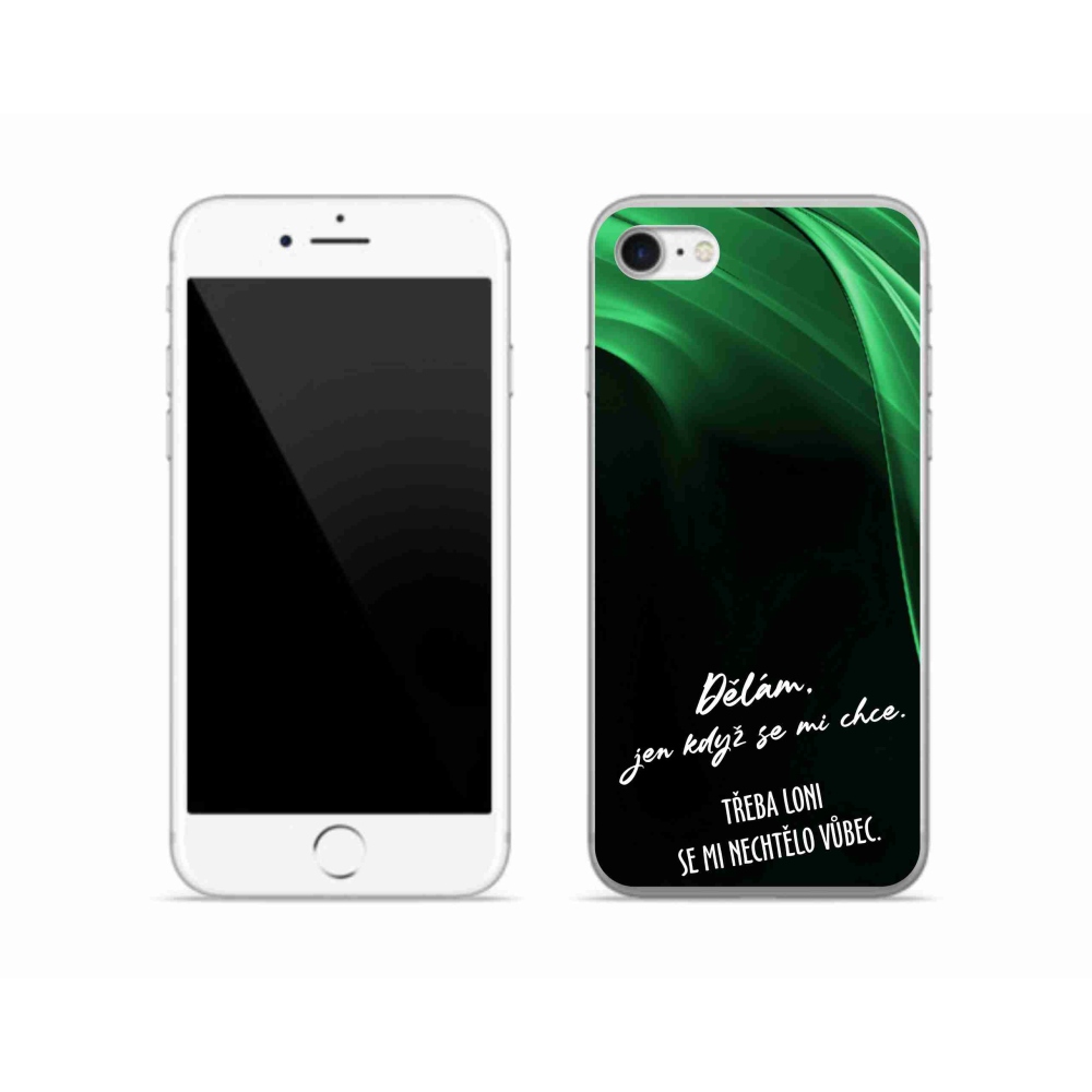 Gelový kryt mmCase na iPhone SE (2022) - vtipný text 12 černé pozadí