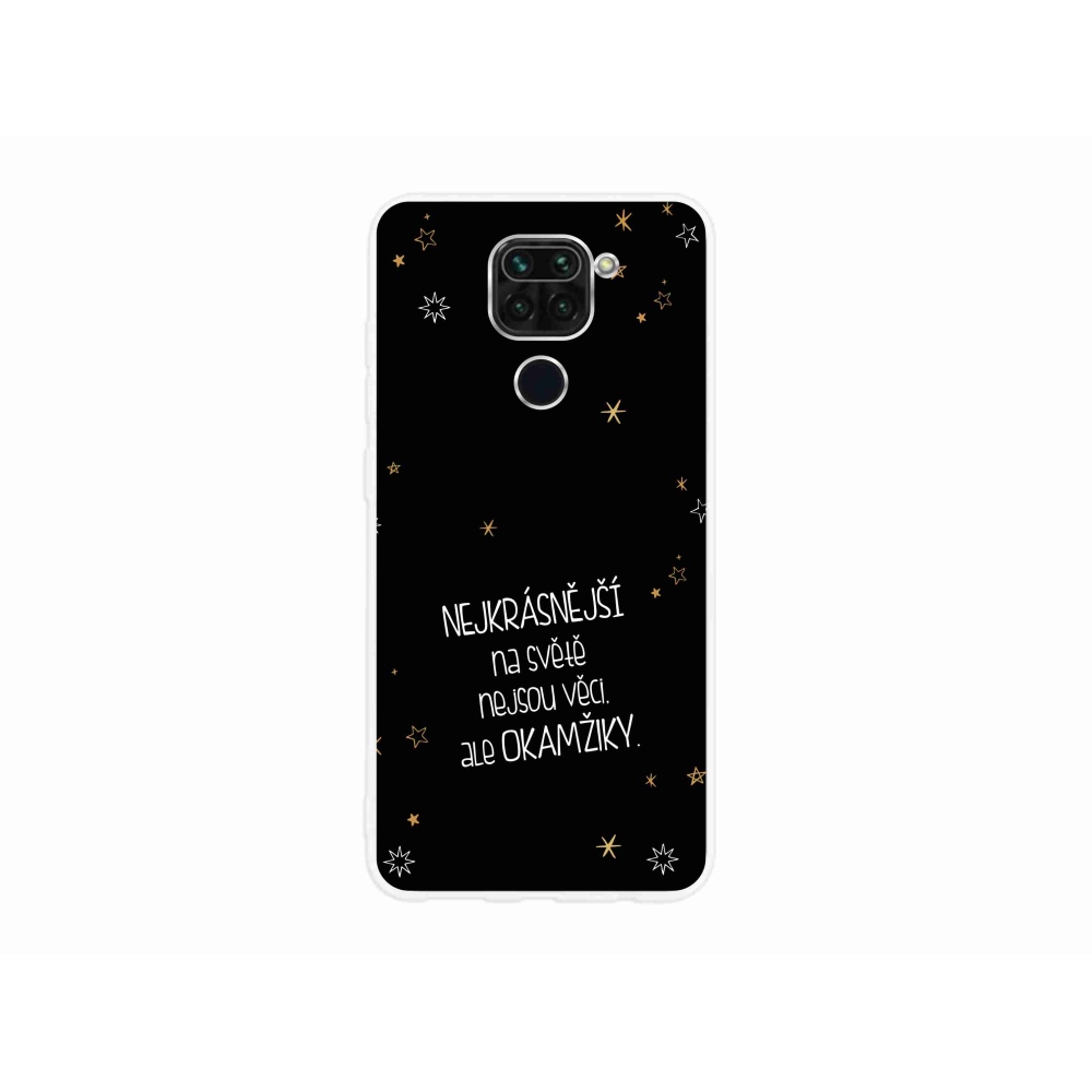Gelový kryt mmCase na Xiaomi Redmi Note 9 - citát 4 černé pozadí