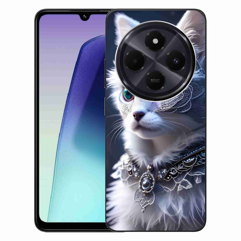 Gelový kryt mmCase na Xiaomi Redmi 14C/Poco C75 - bílá kočka