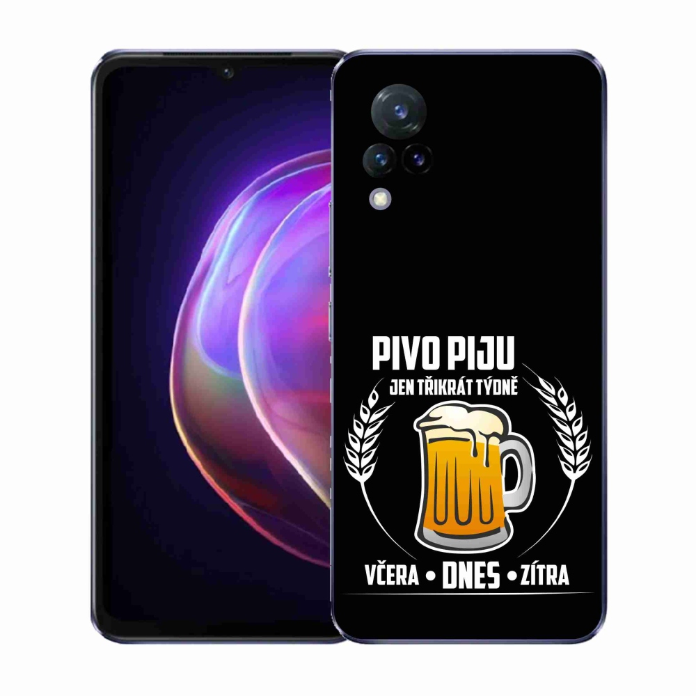 Gelový kryt mmCase na Vivo V21 4G/5G - pivní motiv černé pozadí