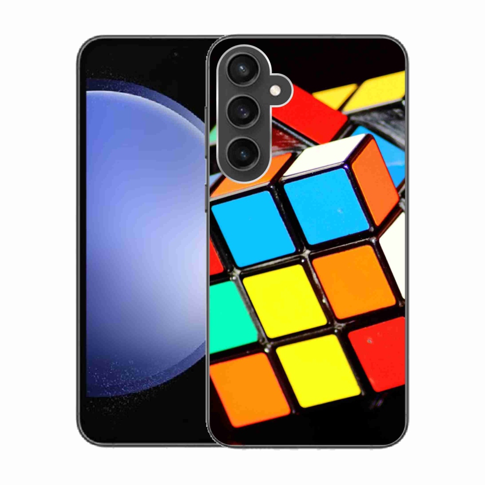 Gelový obal mmCase na Samsung Galaxy S23 FE - rubikova kostka