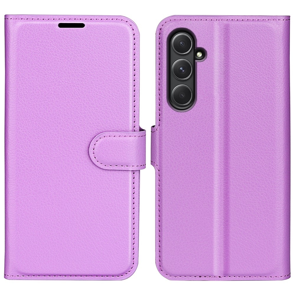 Litchi knížkové pouzdro na Samsung Galaxy A55 5G - fialové