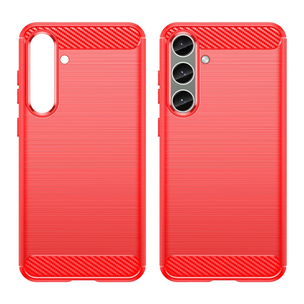 Carbon odolný gelový obal na Samsung Galaxy S24+/S25+ - červený