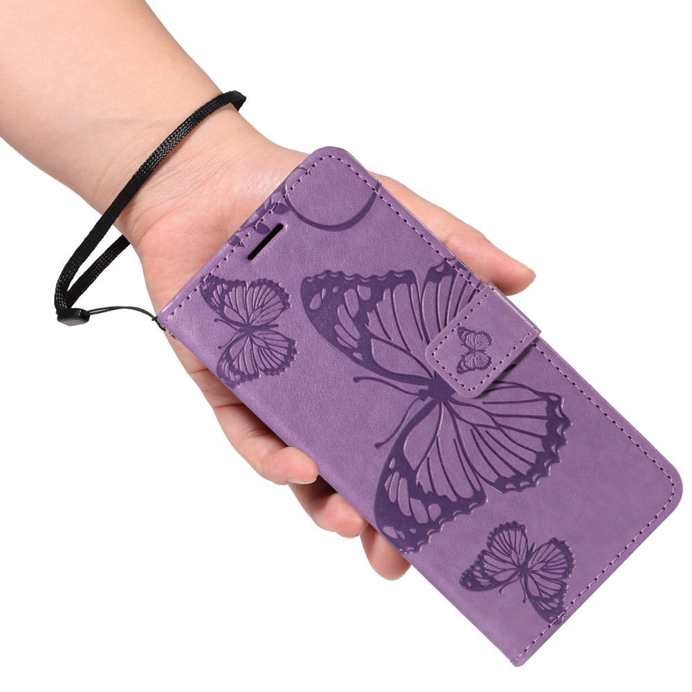 Big Butterfly knížkové pouzdro na Xiaomi Redmi Note 14 - fialové