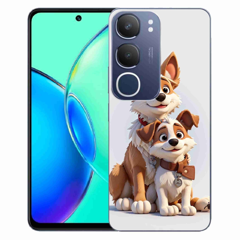 Gelový kryt mmCase na Vivo Y19s - kreslení psi