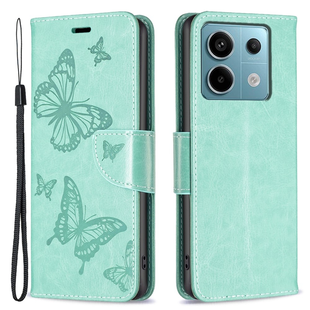 Butterfly knížkové pouzdro na Xiaomi Redmi Note 13 Pro 4G/Poco M6 Pro - modrozelené