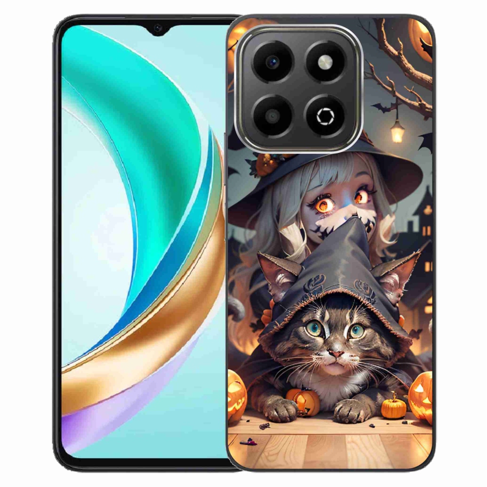 Gelový kryt mmCase na Honor X6b - čarodějnice s kočkou