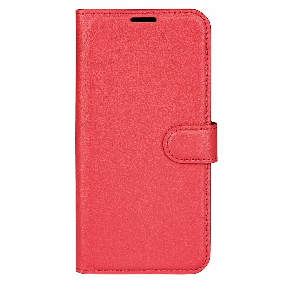 Litchi knížkové pouzdro na Xiaomi Redmi Note 13 Pro+ 5G - červené