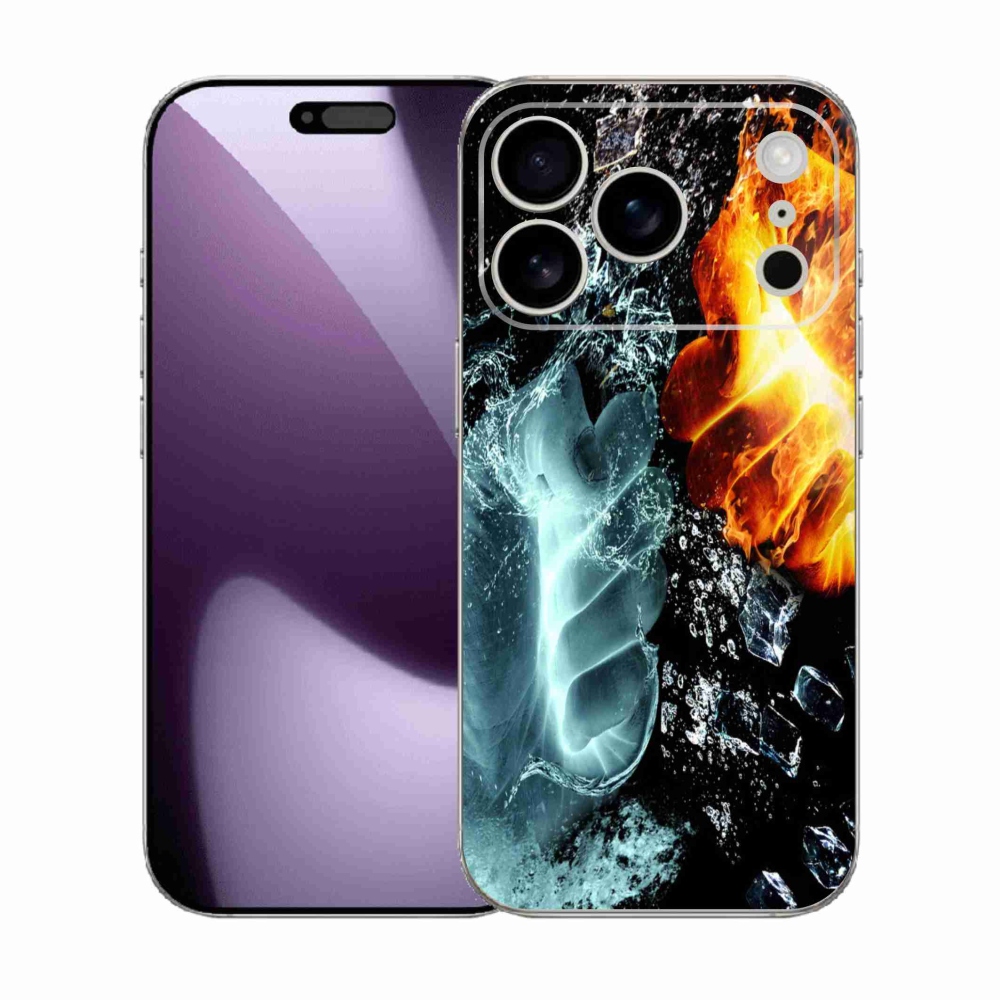 Gelový kryt mmCase na iPhone 17 Pro - voda a oheň