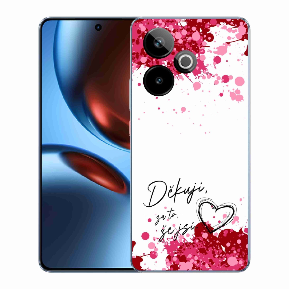 Gelový kryt mmCase na Realme GT 7 5G/GT 7T 5G - zamilovaný text 2 bílé pozadí