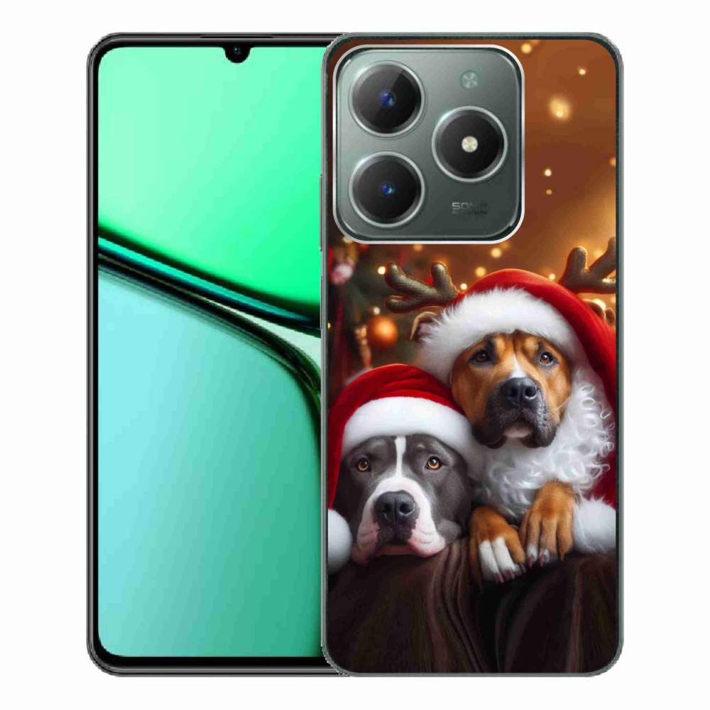 Gelový kryt mmCase na Realme C61 - vánoční psi