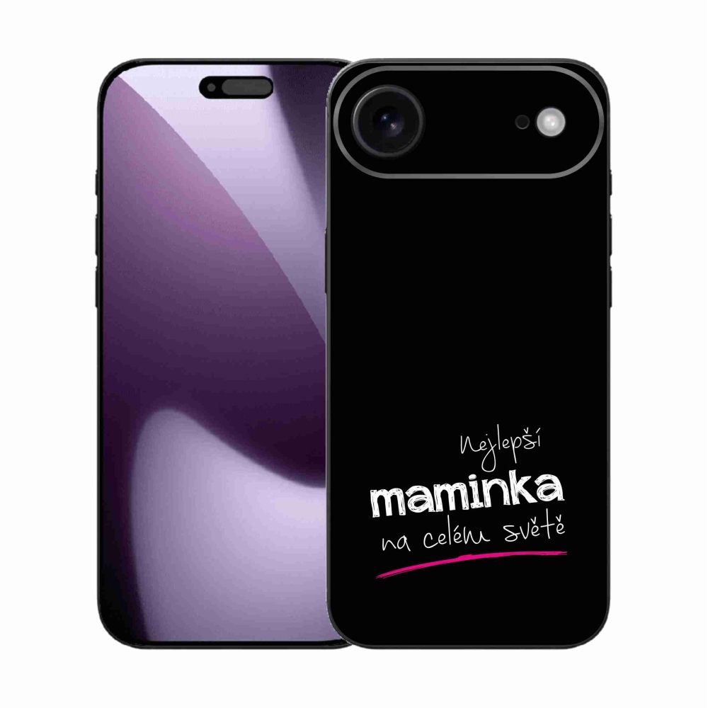 Gelový kryt mmCase na iPhone 17 Air - nejlepší maminka 4 černé pozadí