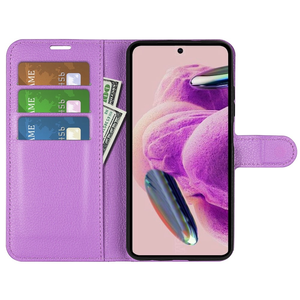 Litchi knížkové pouzdro na Xiaomi Redmi Note 12S - fialové