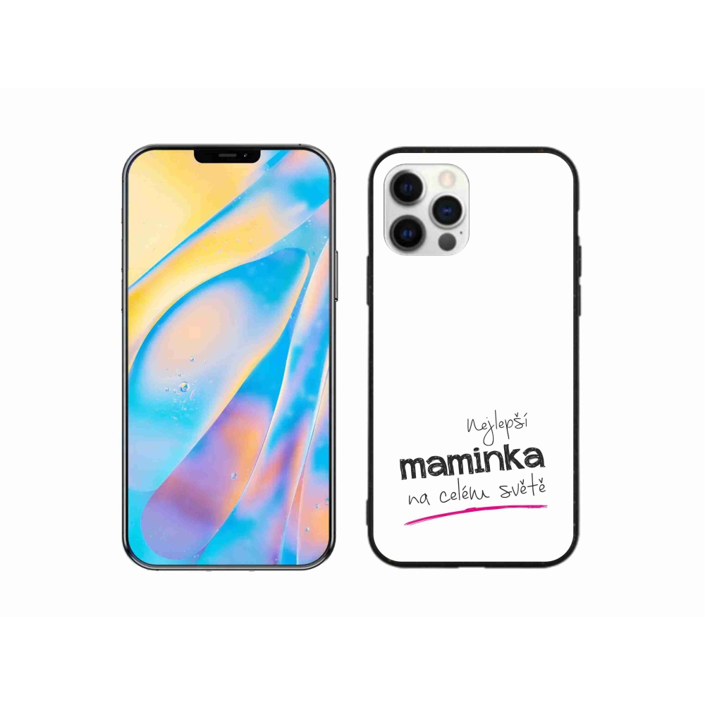 Gelový kryt mmCase na iPhone 12 - nejlepší maminka 4 bílé pozadí