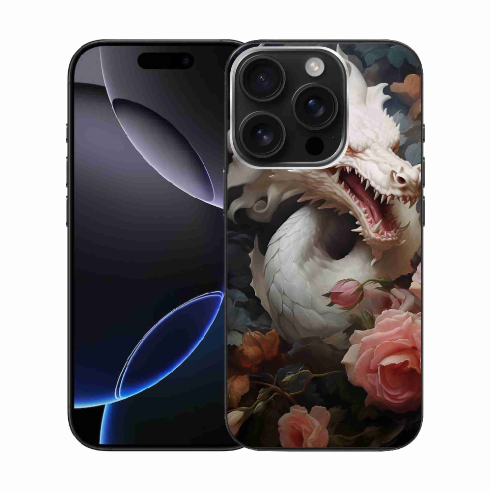 Gelový kryt mmCase na iPhone 16 Pro - bílý drak