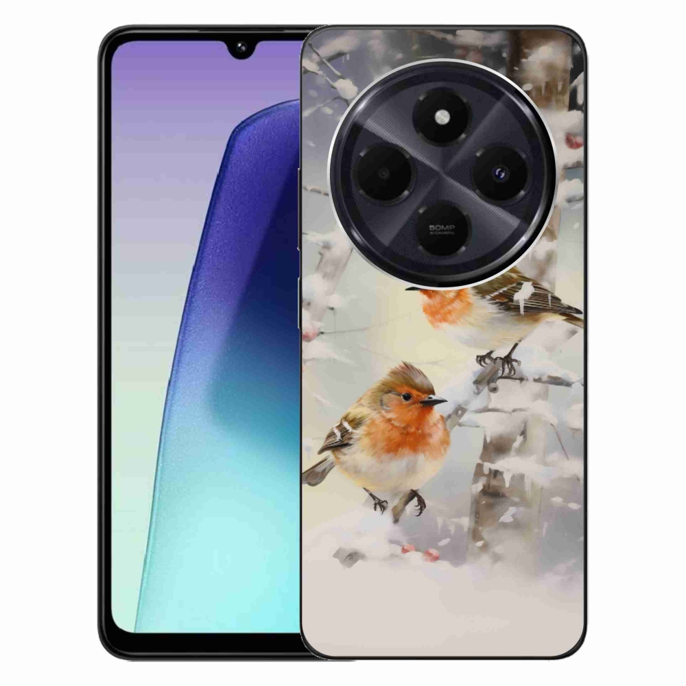 Gelový kryt mmCase na Xiaomi Redmi 14C/Poco C75 - ptáčci v zimě
