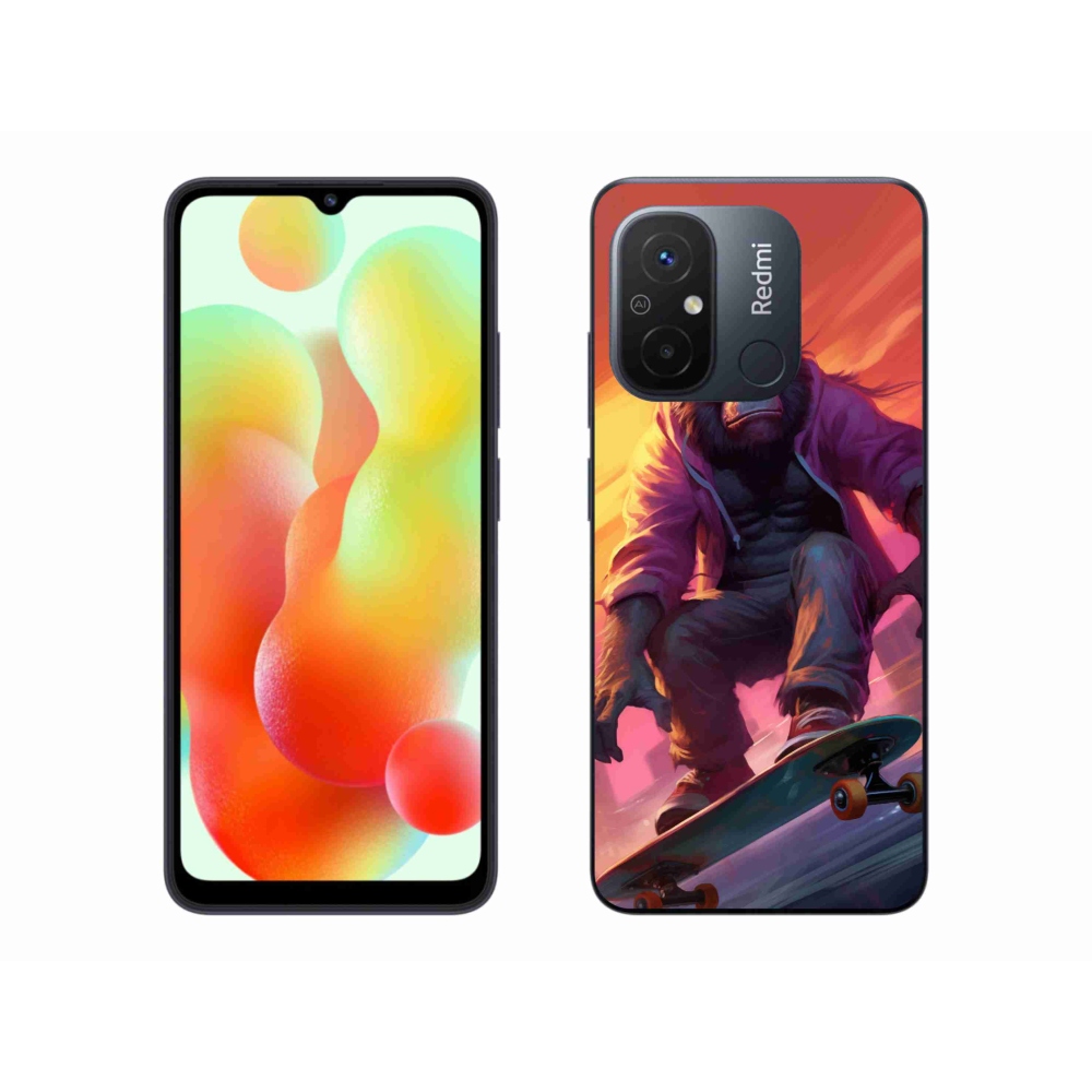 Gelový kryt mmCase na Xiaomi Redmi 12C - gorila na skateboardu