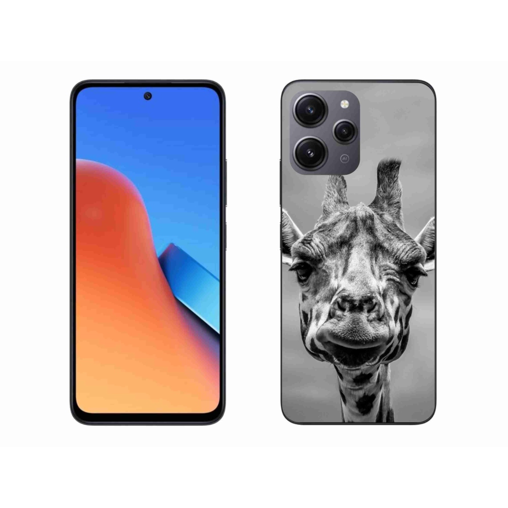 Gelový kryt mmCase na Xiaomi Redmi 12 - černobílá žirafa