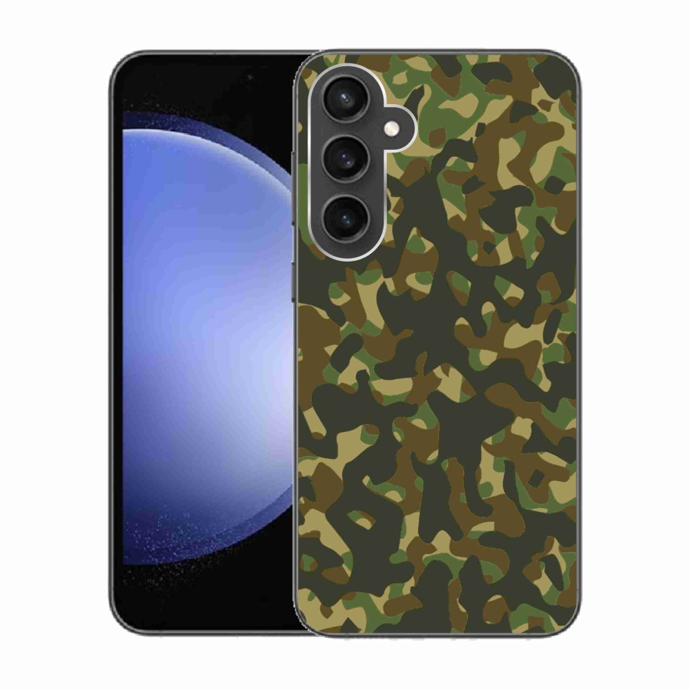 Gelový kryt mmCase na Samsung Galaxy S23 FE - maskáčový vzor 1