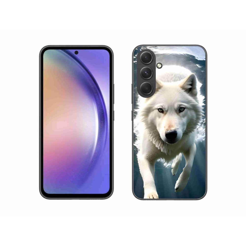 Gelový kryt mmCase na Samsung Galaxy A54 5G - bílý vlk