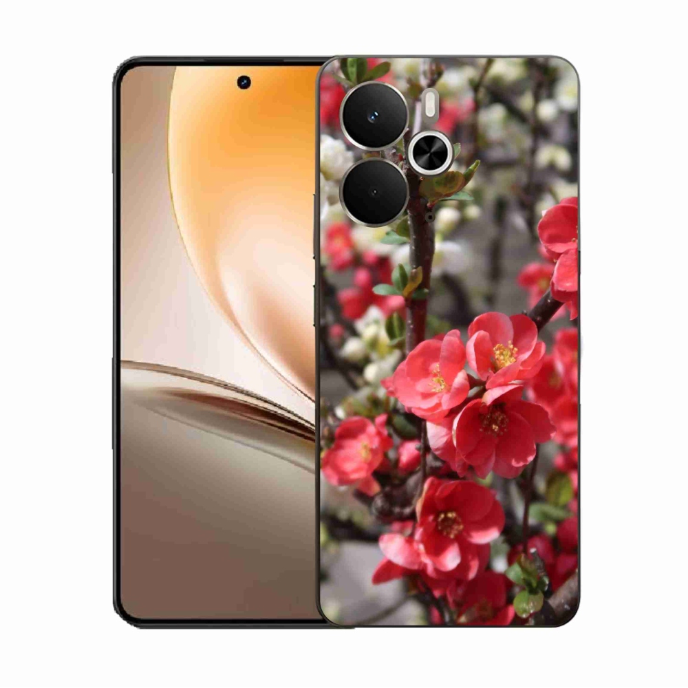 Gelový kryt mmCase na Realme 14 5G - červené květy
