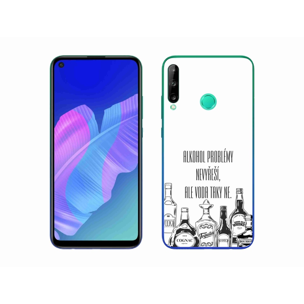 Gelový kryt mmCase na Huawei P40 Lite E - vtipný text bílé pozadí