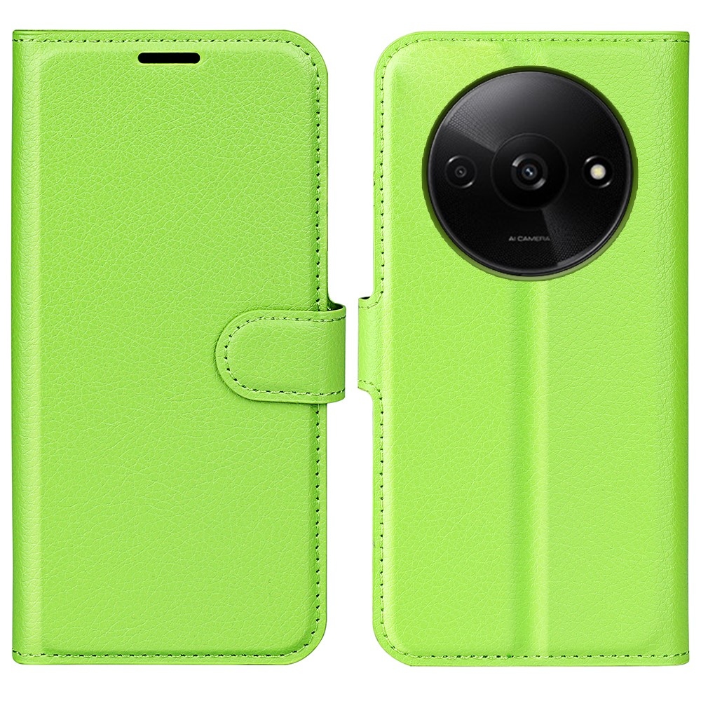 Litchi knížkové pouzdro na Xiaomi Redmi A3 - zelené