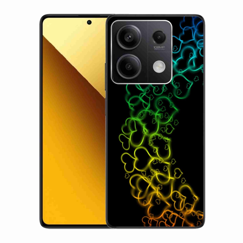 Gelový kryt mmCase na Xiaomi Redmi Note 13 5G - barevná srdíčka