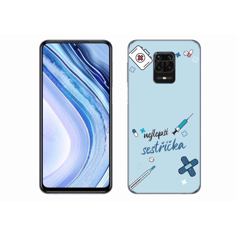 Gelový kryt mmCase na Xiaomi Redmi Note 9 Pro - nejlepší sestřička modré pozadí