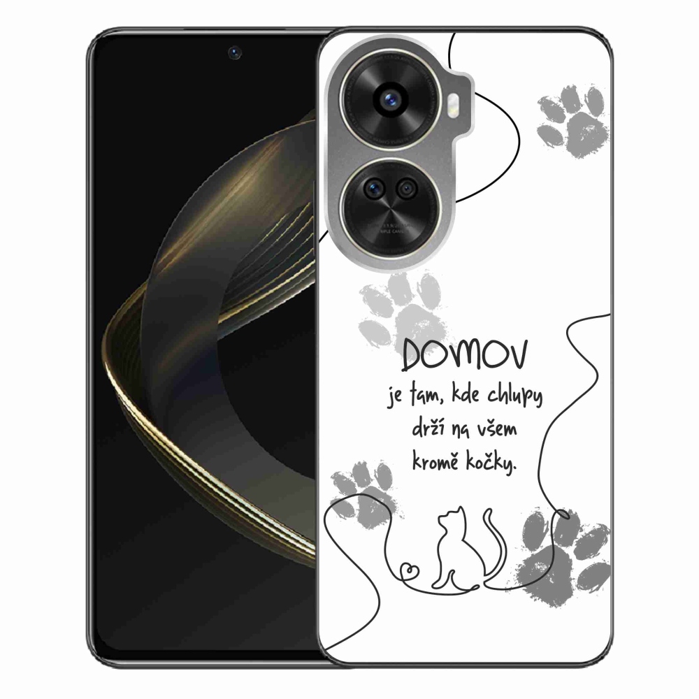 Gelový kryt mmCase na Huawei Nova 12 SE - kočičí motiv bílé pozadí
