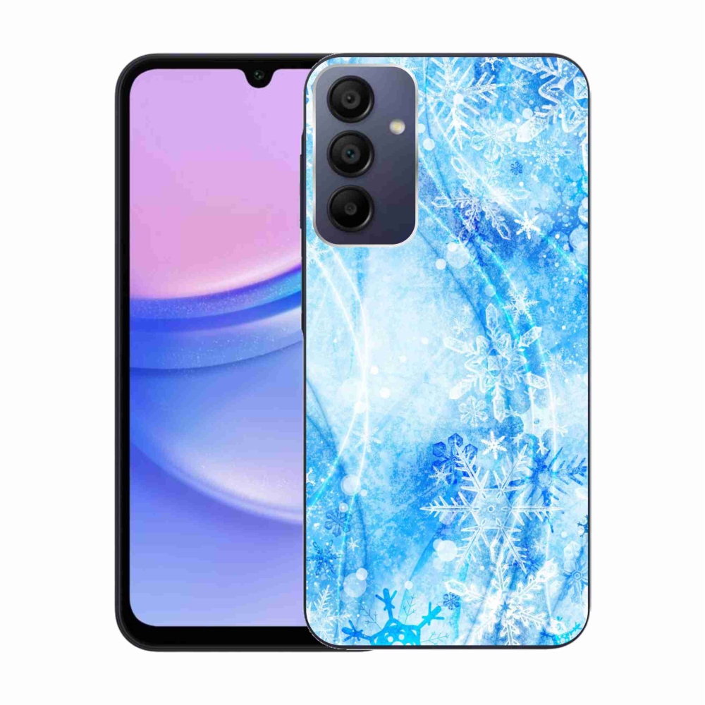 Gelový kryt mmCase na Samsung Galaxy A15 4G/5G - sněhové vločky