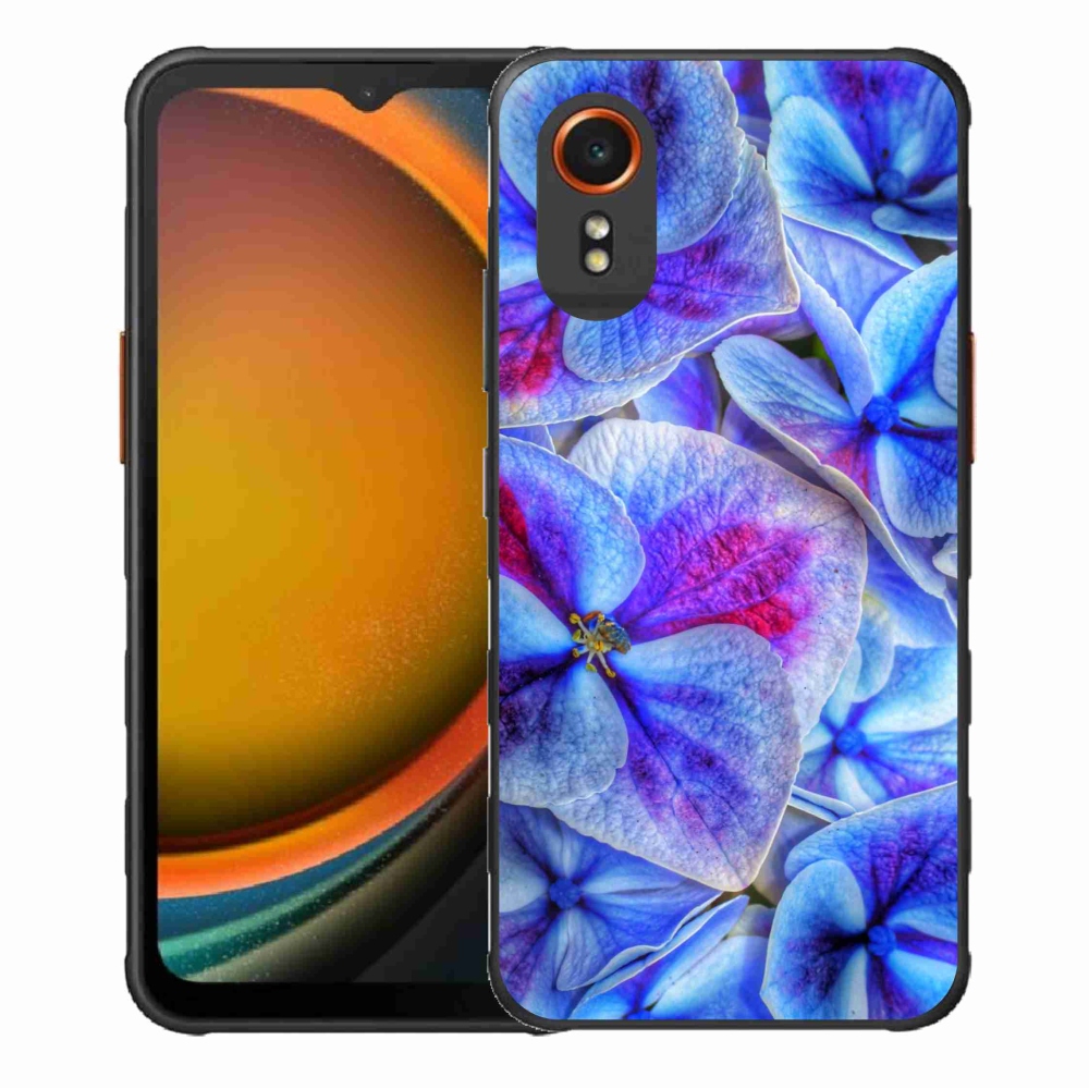 Gelový kryt mmCase na Samsung Galaxy Xcover 7 - modré květy 1