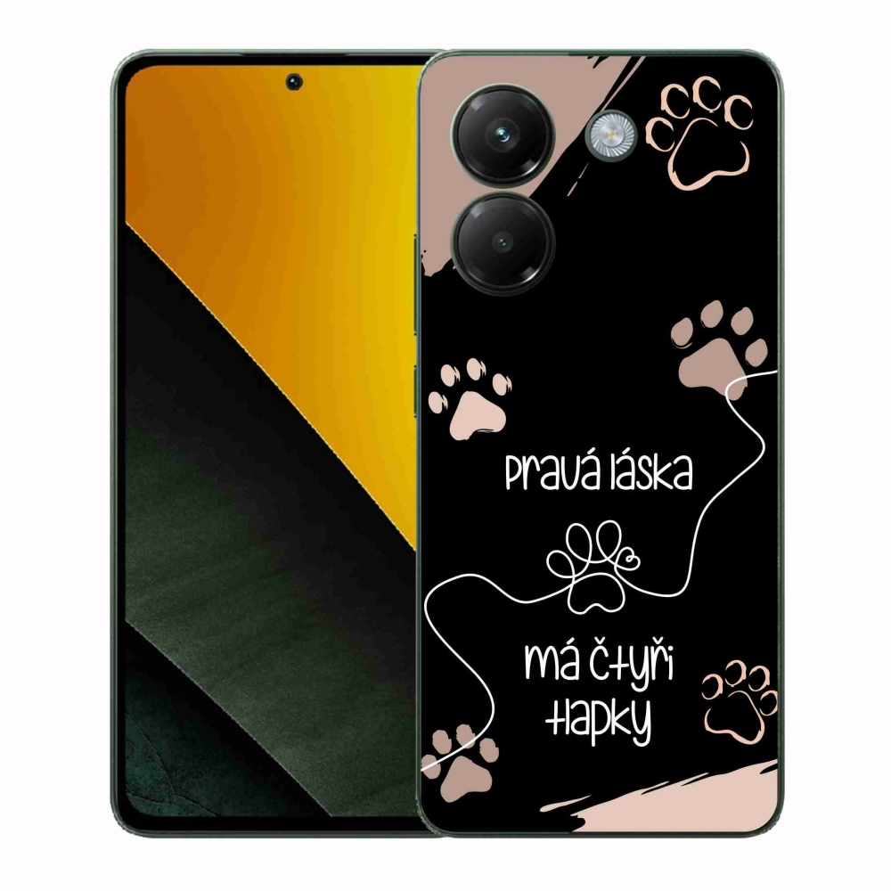 Gelový kryt mmCase na Xiaomi Poco M7 Pro 5G - psí motiv 1 černé pozadí