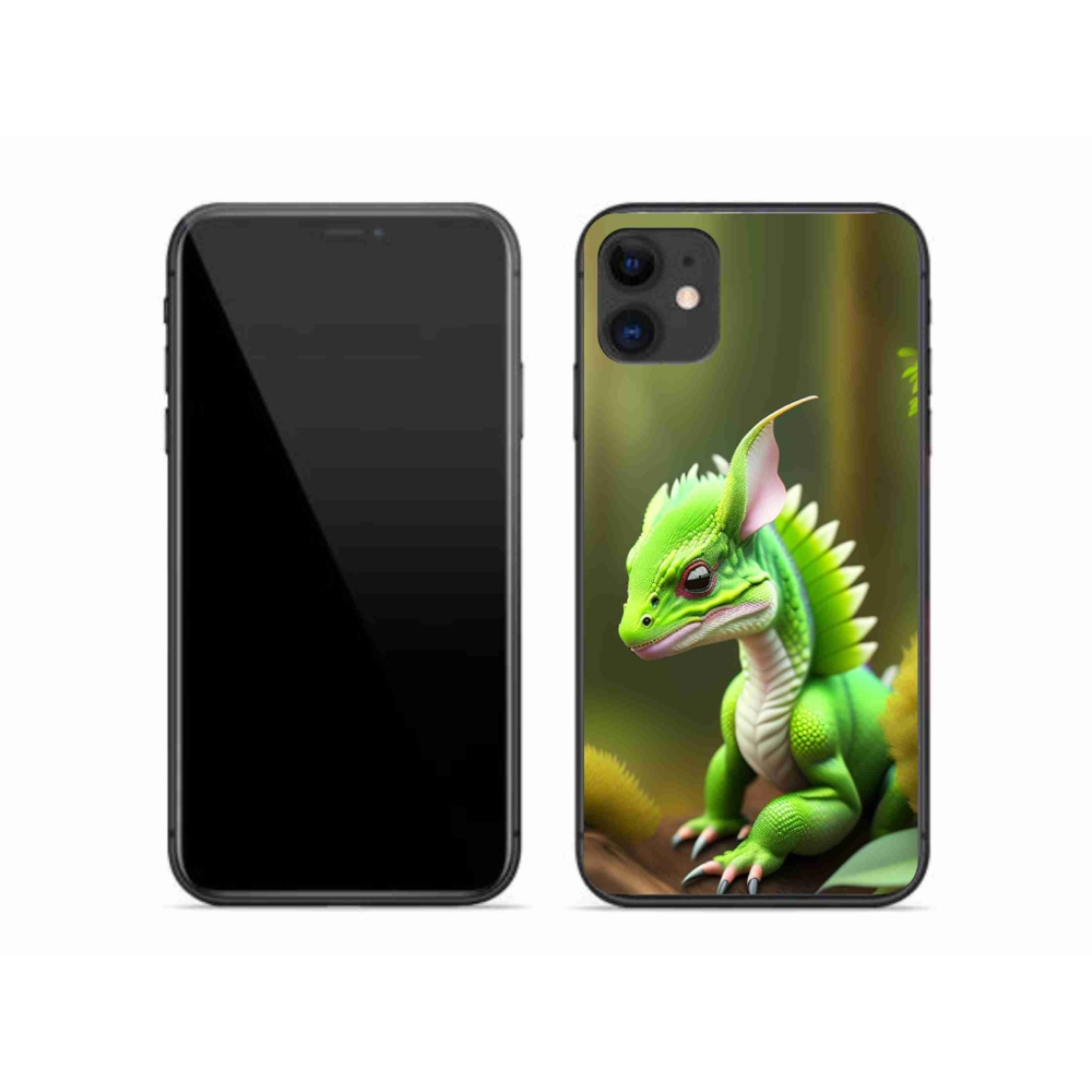 Gelový kryt mmCase na iPhone 11 - zelený dráček