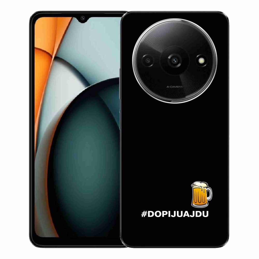 Gelový kryt mmCase na Xiaomi Redmi A3  - pivní motiv 1 černé pozadí
